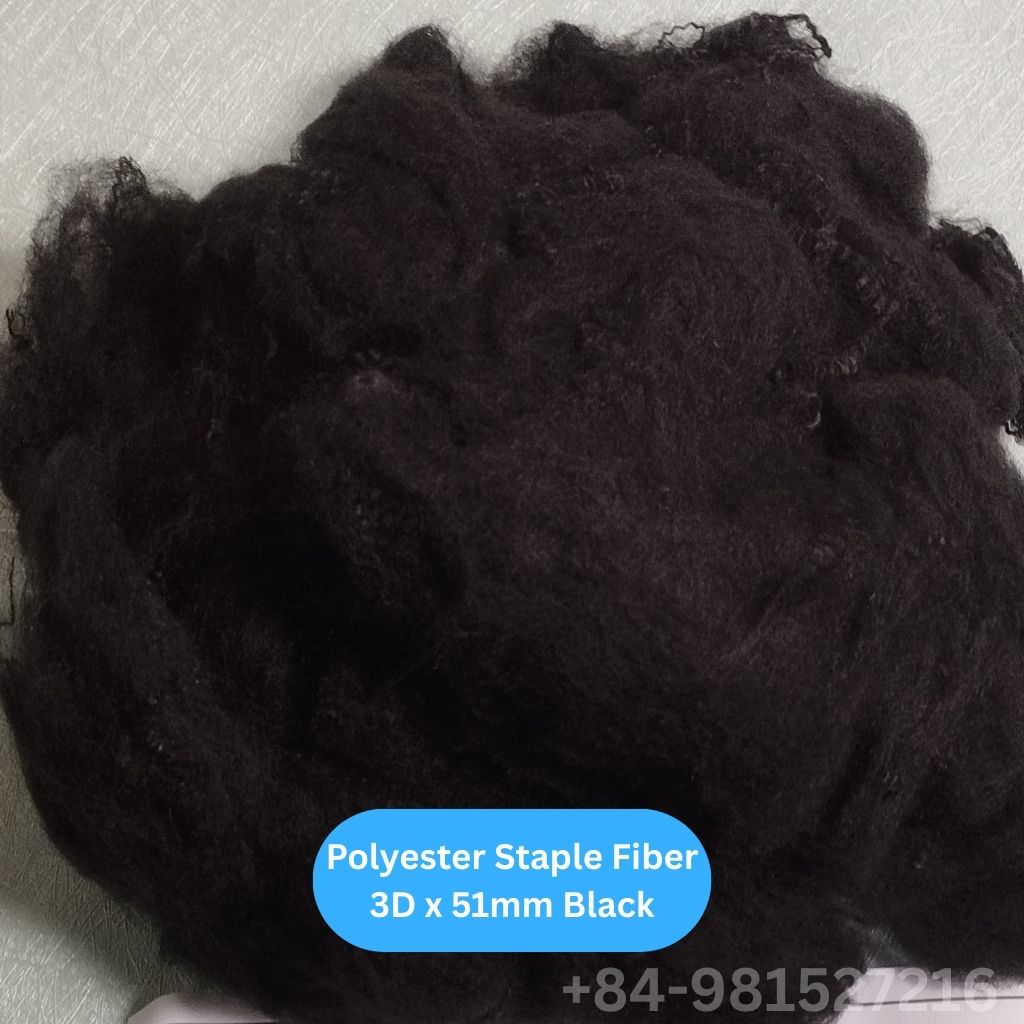 Polyester Staple Fiber 3D 51 Black