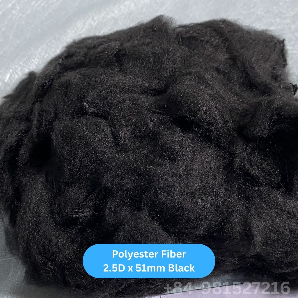 Recycled Polyester Fiber 2.5D Black