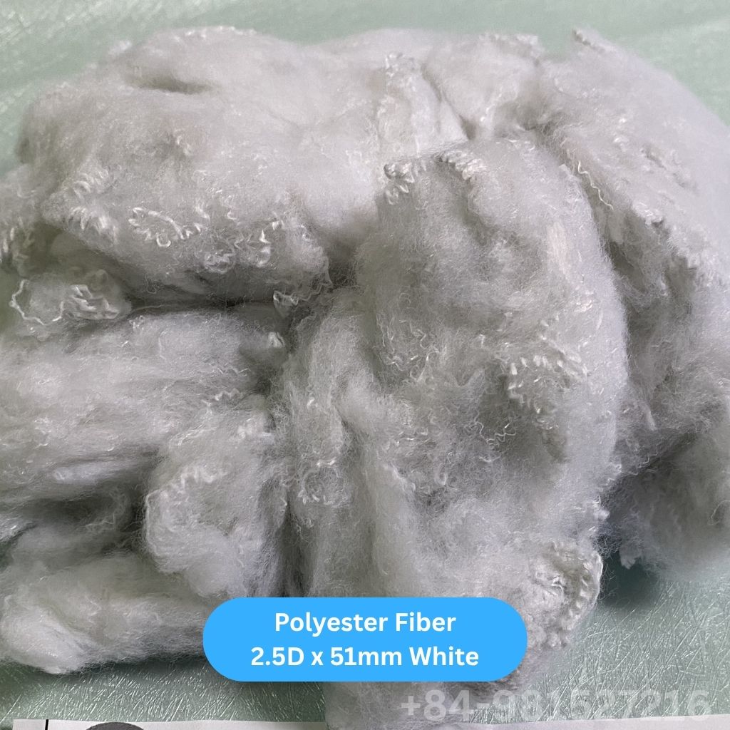 Polyester Fiber 2.5D White