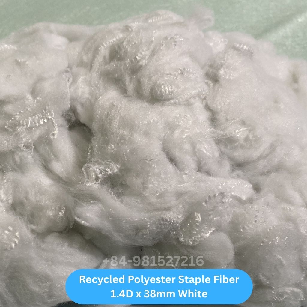Recycled Polyester Staple Fiber 1.4D 38mm White