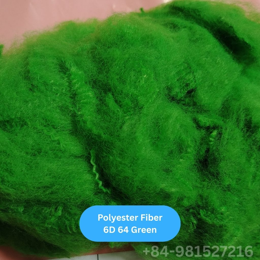 Recycled Polyester Fiber 6D 64 Green