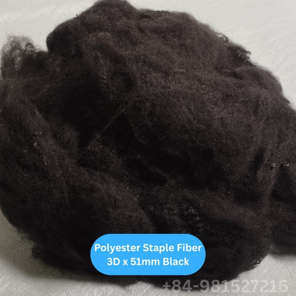 Polyester Staple Fiber 3D 51 Black