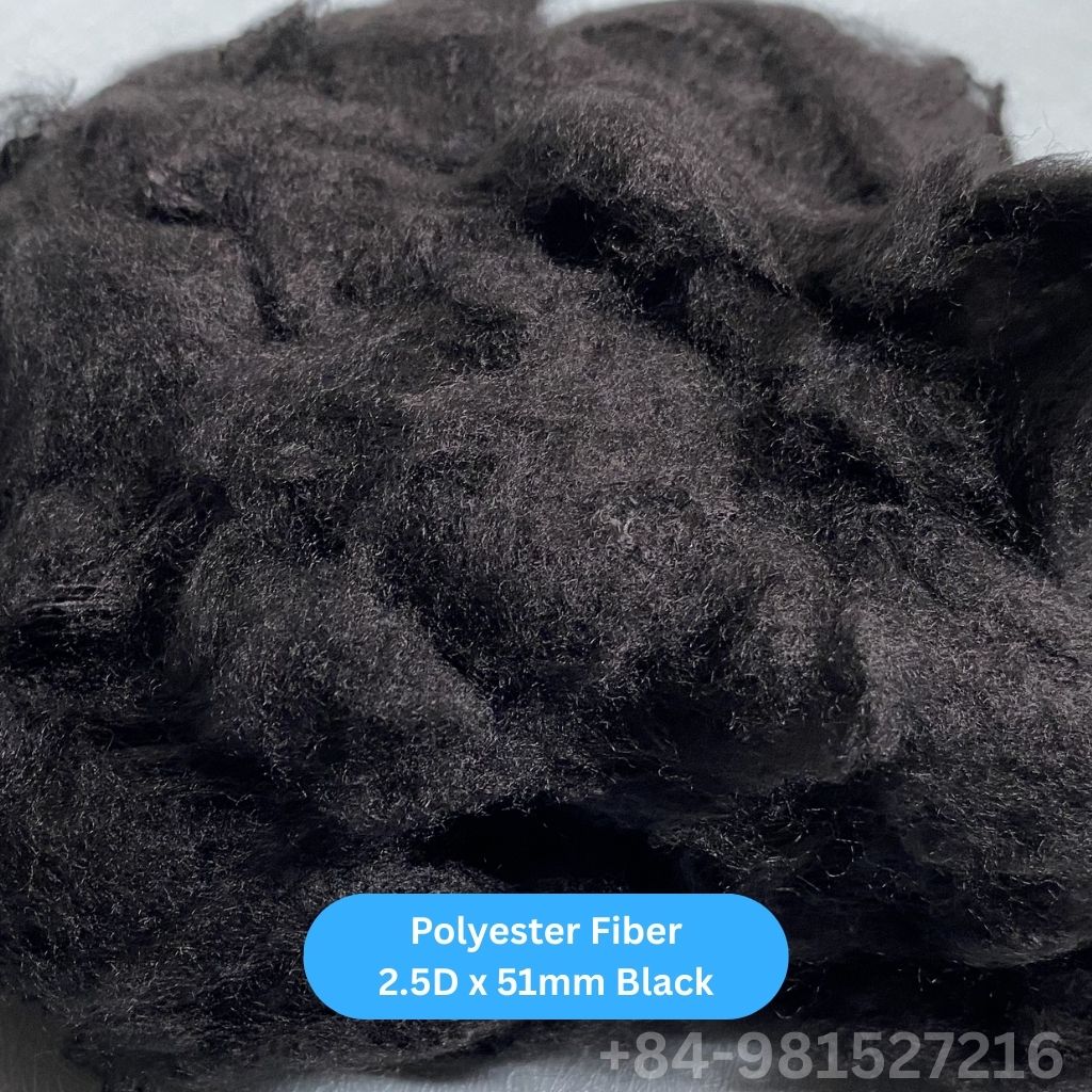 Recycled Polyester Fiber 2.5D Black