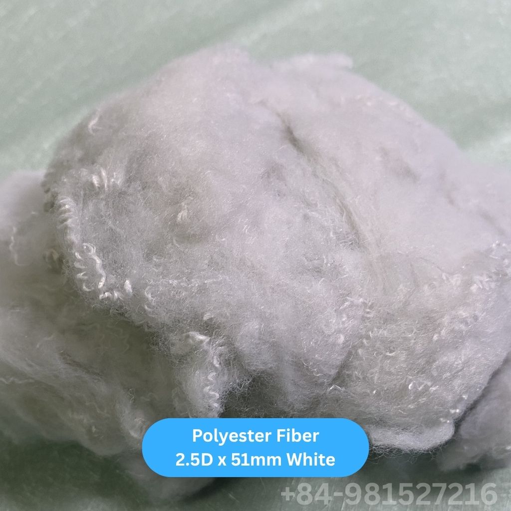 Polyester Fiber 2.5D White
