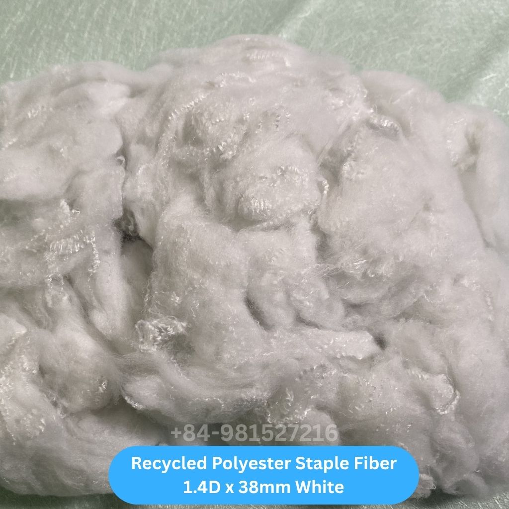 Recycled Polyester Staple Fiber 1.4D 38mm White