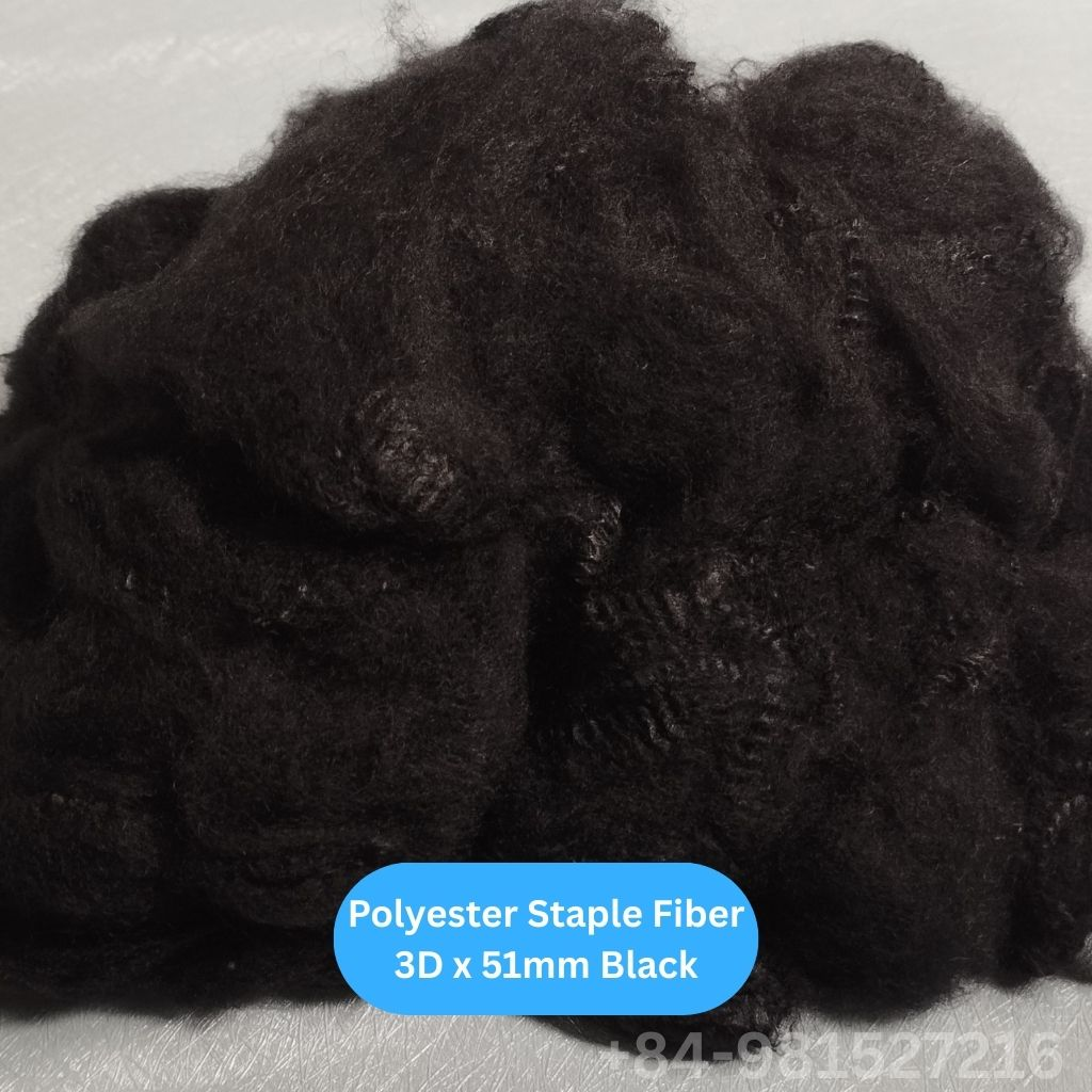 Polyester Staple Fiber 3D 51 Black