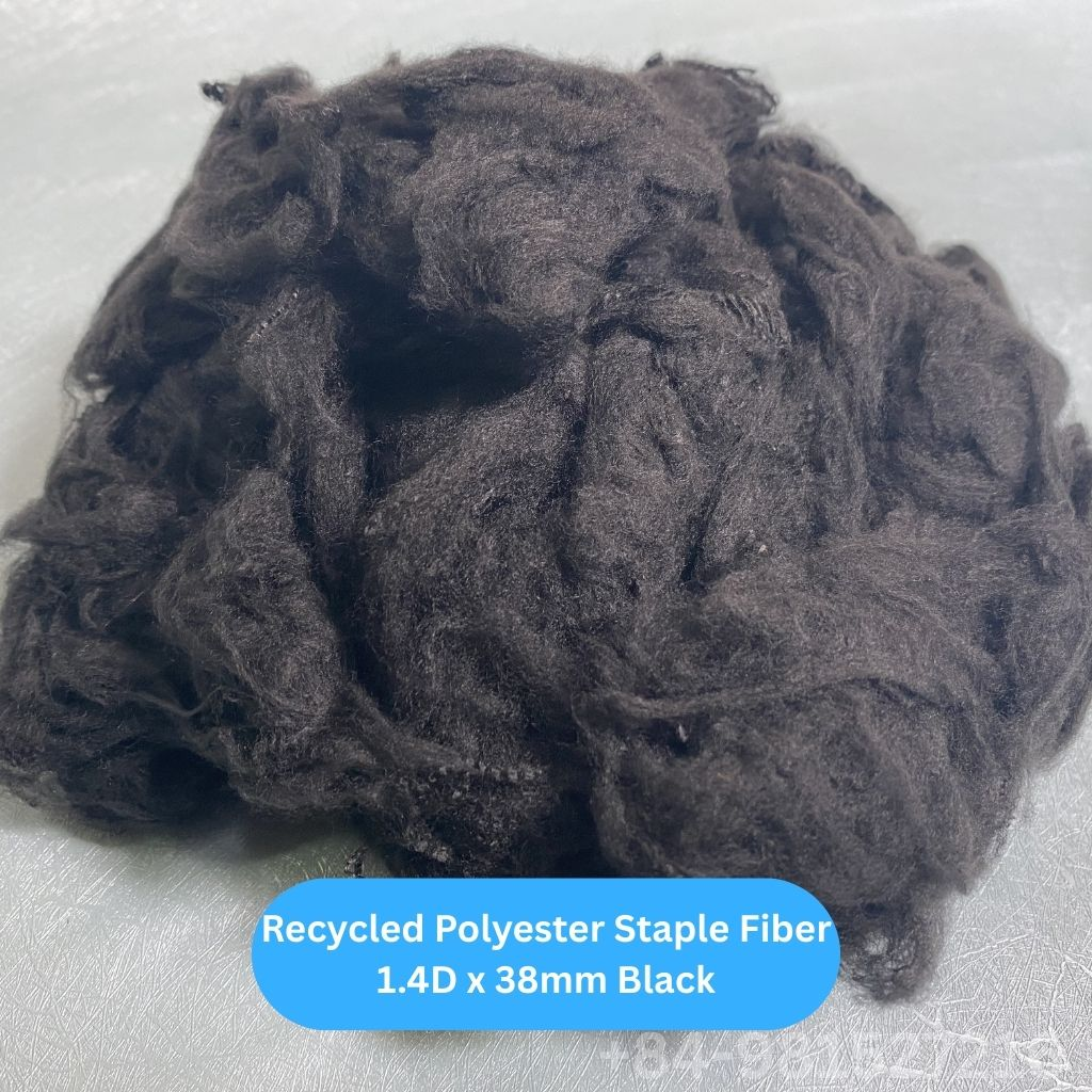 Recycled Polyester Staple Fiber 1.4D 38 Black