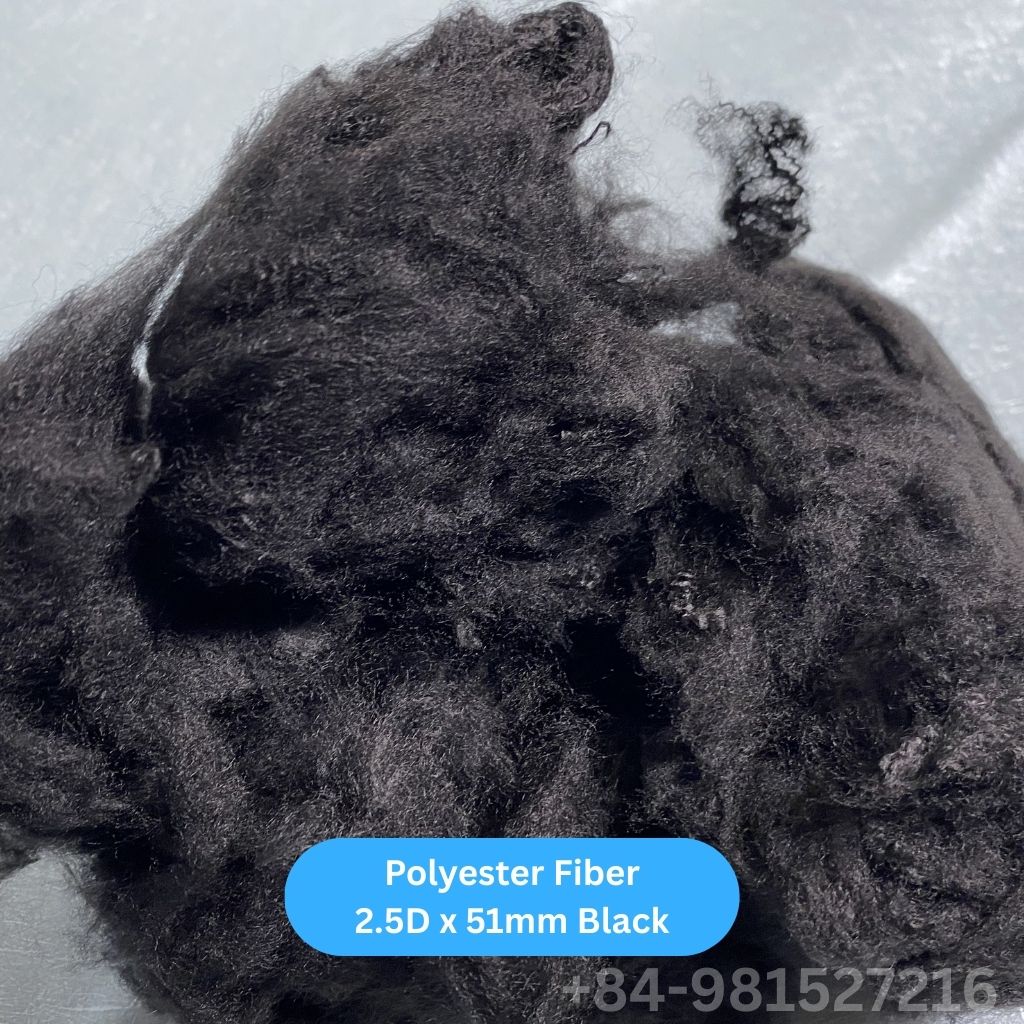 Recycled Polyester Fiber 2.5D Black