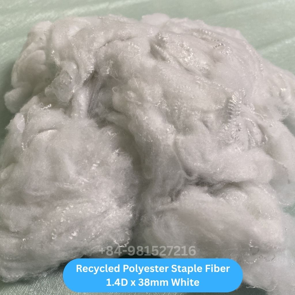 Recycled Polyester Staple Fiber 1.4D 38mm White