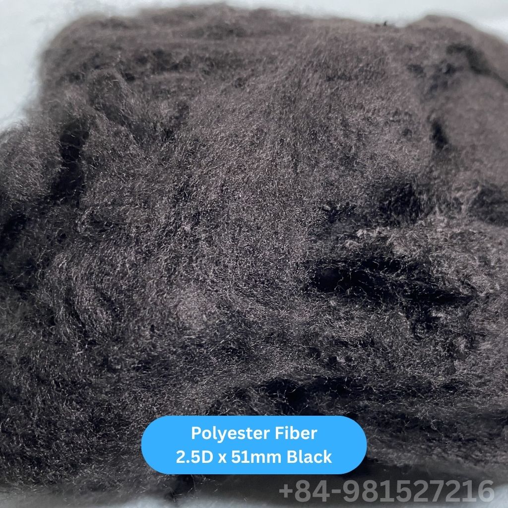 Recycled Polyester Fiber 2.5D Black