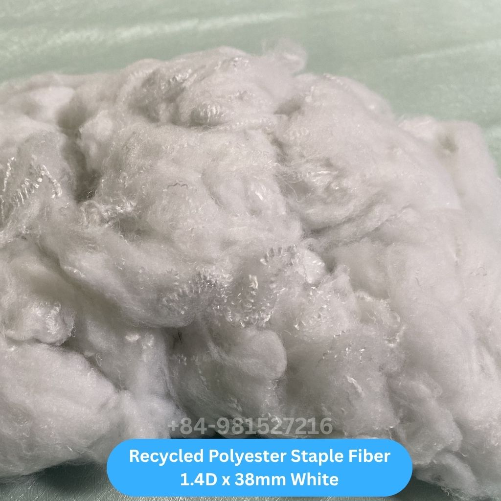 Recycled Polyester Staple Fiber 1.4D 38mm White