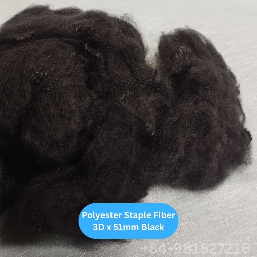Polyester Staple Fiber 3D 51 Black