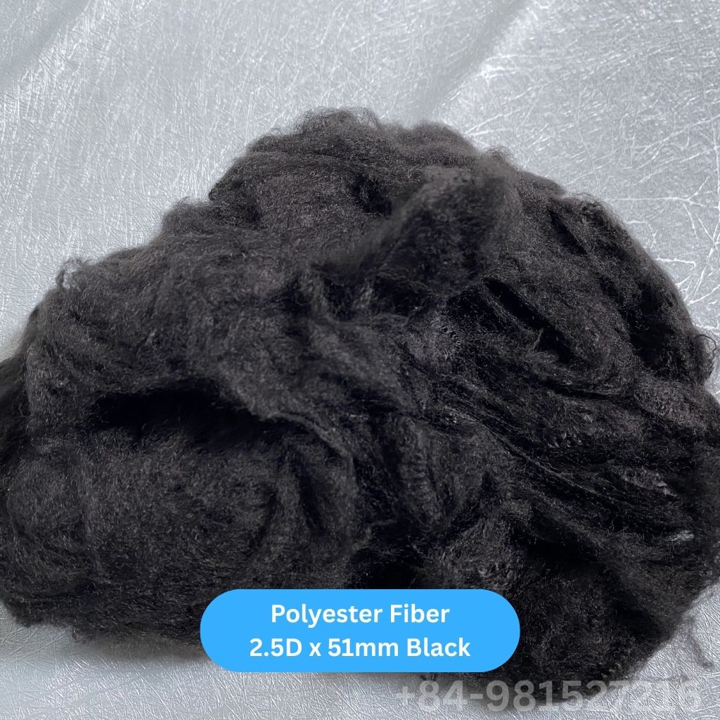 Recycled Polyester Fiber 2.5D Black