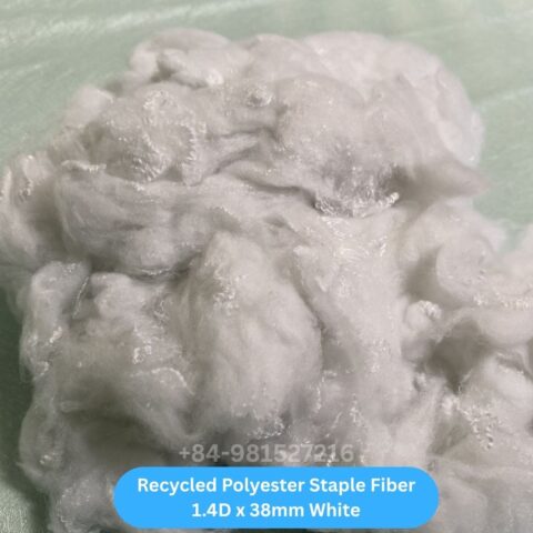 Recycled Polyester Staple Fiber 1.4D 38mm White