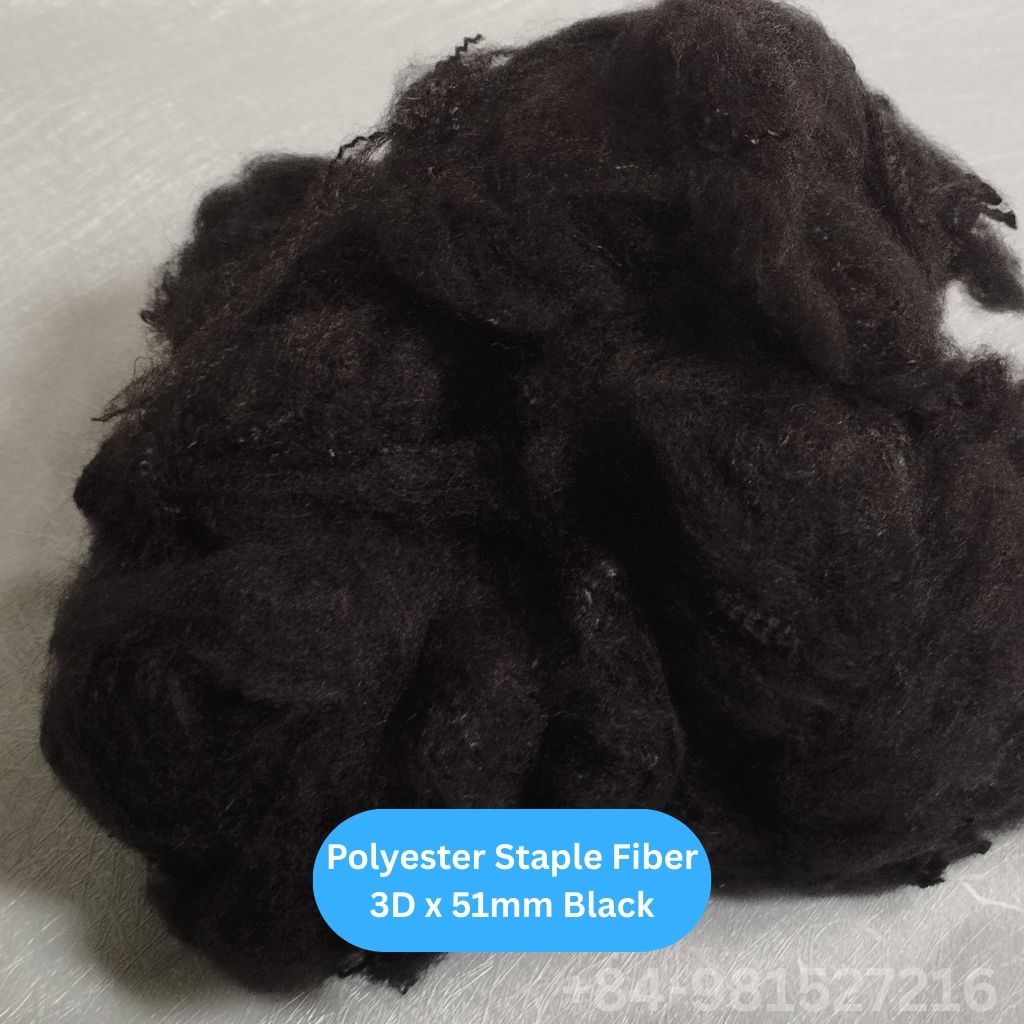 Polyester Staple Fiber 3D 51 Black