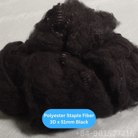 Polyester Staple Fiber 3D 51 Black