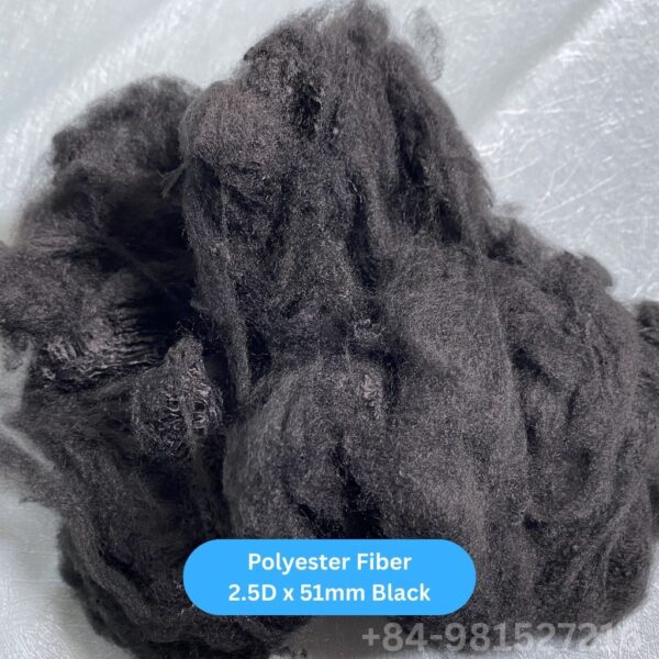 Recycled Polyester Fiber 2.5D Black