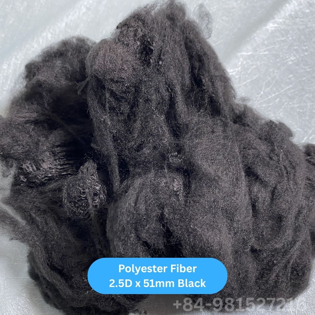 Recycled Polyester Fiber 2.5D Black