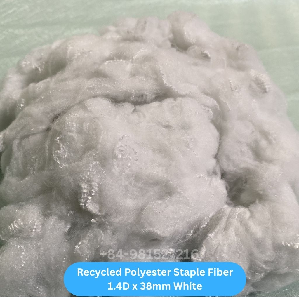 Recycled Polyester Staple Fiber 1.4D 38mm White