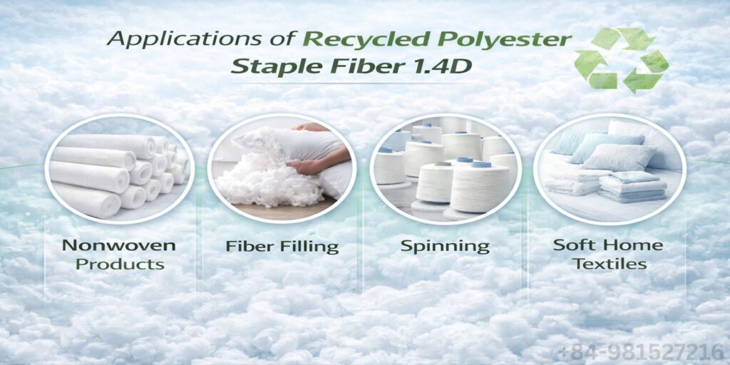Applications of Recycled Polyester Staple Fiber 1.4D White