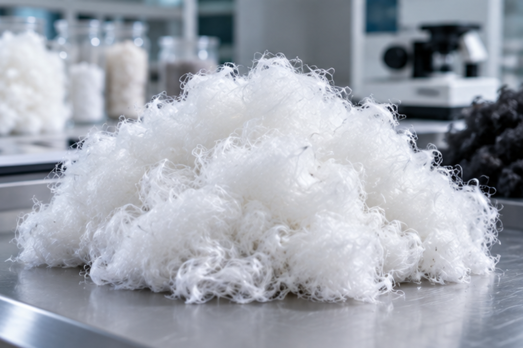 Recycled polyester staple fiber specifications for geotextile production