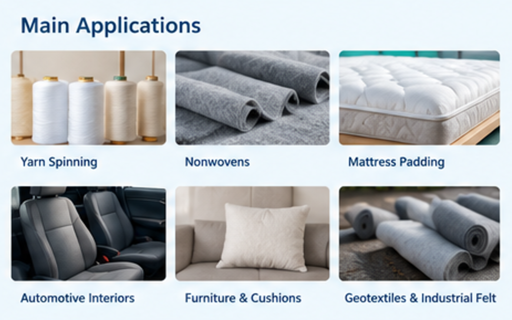 Industrial applications of recycled polyester staple fiber