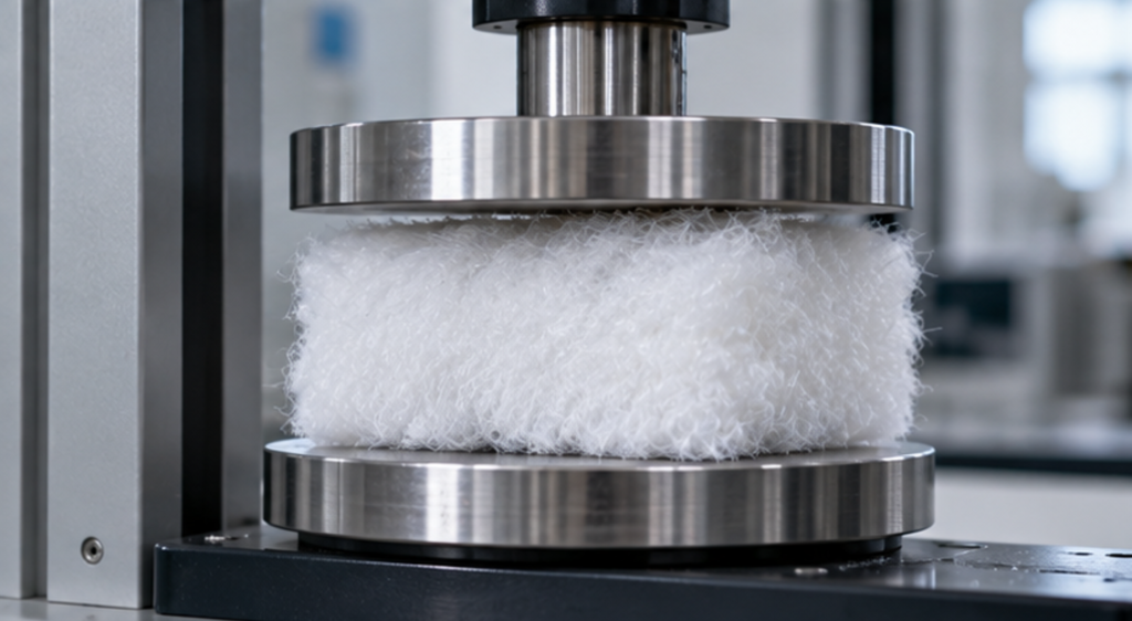 Polyester mattress padding compression recovery quality testing