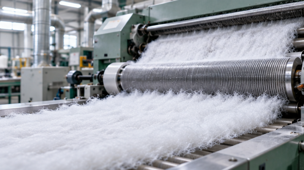 Polyester staple fiber opening and carding process in yarn manufacturing