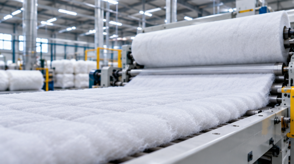 Polyester staple fiber padding and wadding in mattress manufacturing