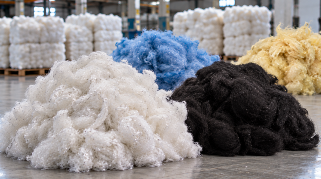 Recycled polyester staple fiber raw materials for furniture manufacturers 01