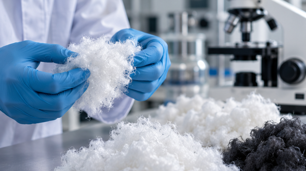 Recycled polyester staple fiber sample inspection for technical specifications