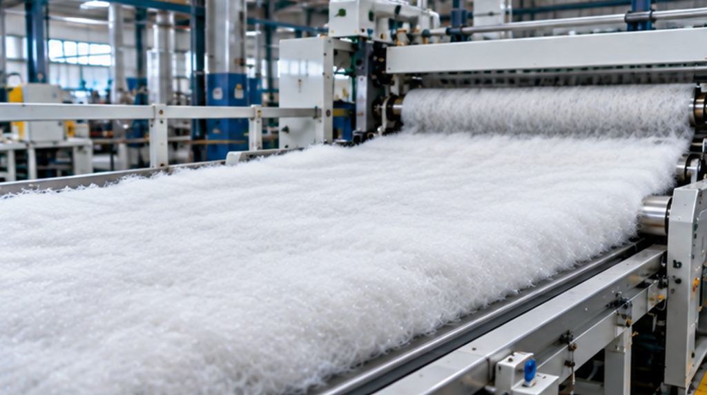 Solid and hollow polyester staple fiber for furniture padding