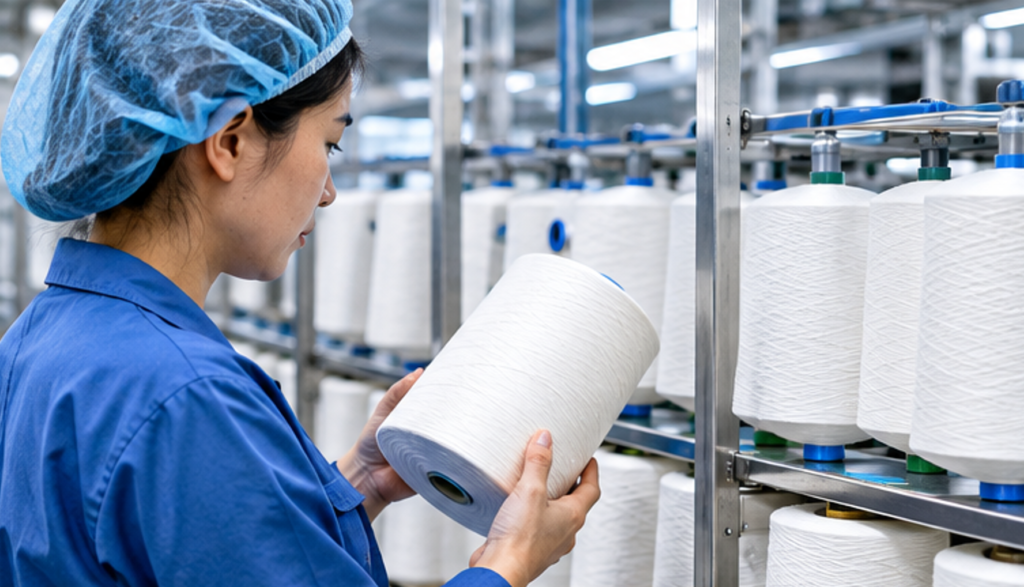 Yarn quality inspection for recycled polyester fiber production